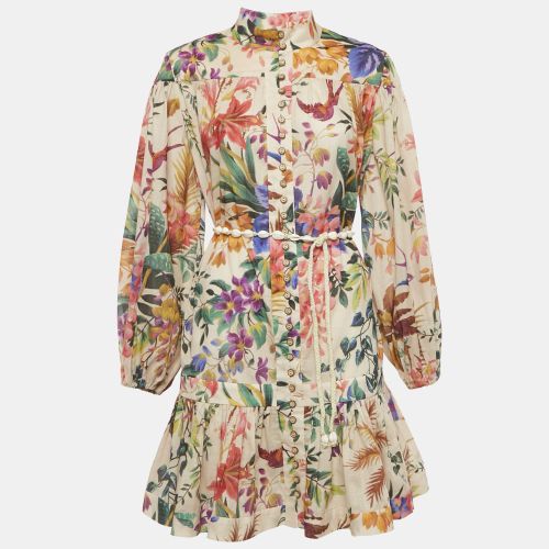 Zimmermann Multicolor Floral Print Cotton Flounce Mini Dress M - Zimmermann - Modalova
