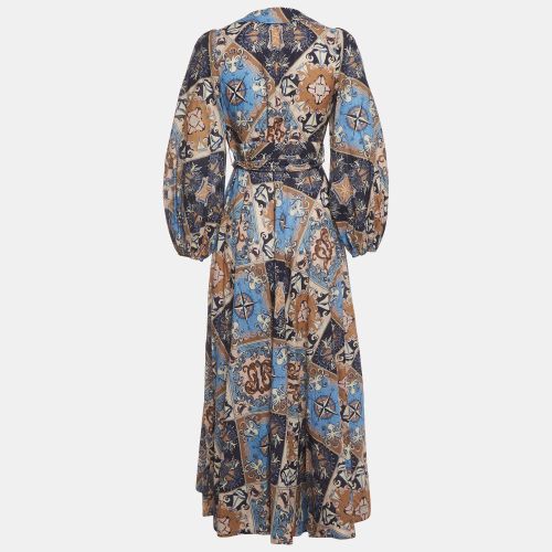 Multicolour Printed Cotton Alight Wrap Midi Dress S - Zimmermann - Modalova