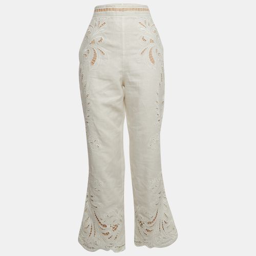 Embroidered Linen Wide Legs Pants M - Zimmermann - Modalova