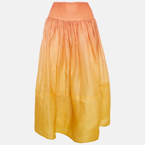 Zimmermann Ombre Sunshine Orange Silk and Linen Postcard Maxi Skirt L - Zimmermann - Modalova