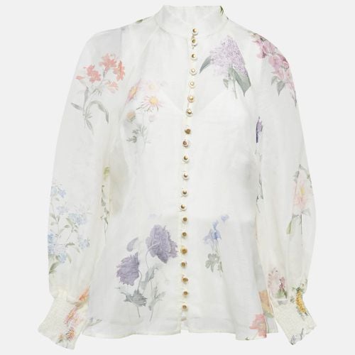 Zimmermann White Floral Print Linen Blend Natura Blouse M - Zimmermann - Modalova