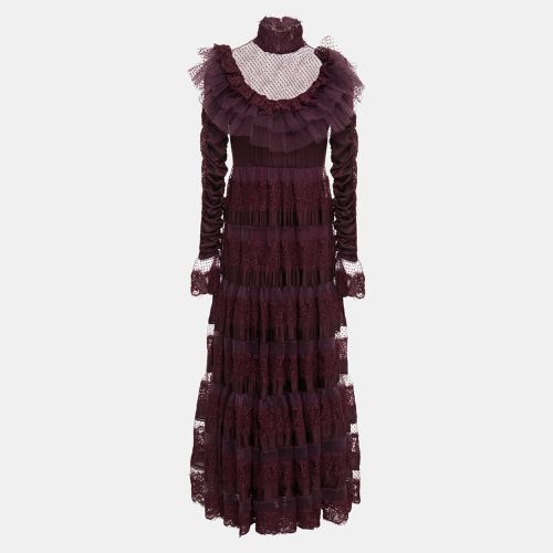 Zimmermann Burgundy Silk Ruffled Maxi Dress S (SIZE 1) - Zimmermann - Modalova