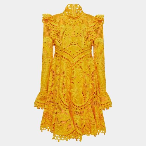 Zimmermann Yellow Patterned Silk Lace Mini Dress XS (SIZE 0) - Zimmermann - Modalova