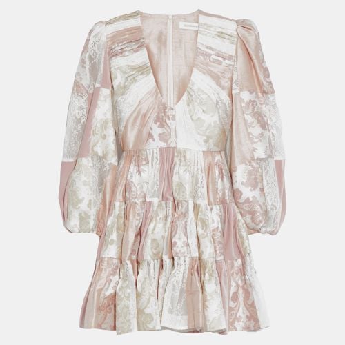 Zimmermann Pink Patchwork Silk Pleated Mini Dress M (SIZE 2) - Zimmermann - Modalova