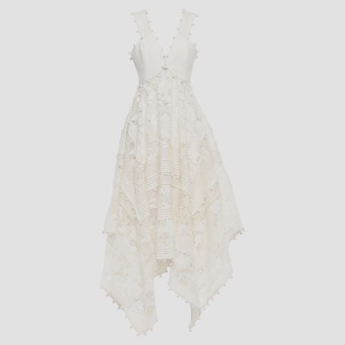 Zimmermann Ivory Embroidered Cotton & Silk Sleeveless Dress L (SIZE 3) - Zimmermann - Modalova