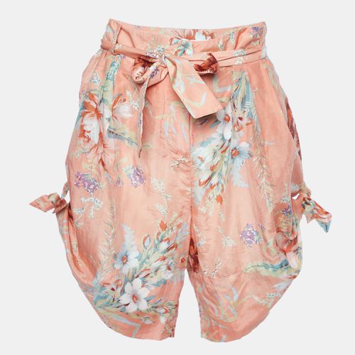 Anais Antique Floral Print Silk Blend Belted Shorts XL - Zimmermann - Modalova