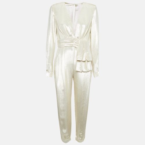 Zuhair Murad Gold Silk Blend Lamé Jumpsuit M - Zuhair Murad - Modalova