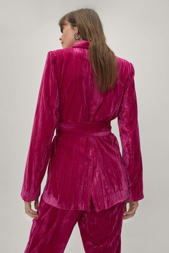 Womens Velvet Wrap Waist Suit Blazer - - 6 - Nasty Gal - Modalova
