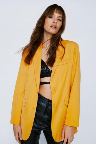 Womens Oversized Twill Single Breasted Blazer - - 4 - Nasty Gal - Modalova