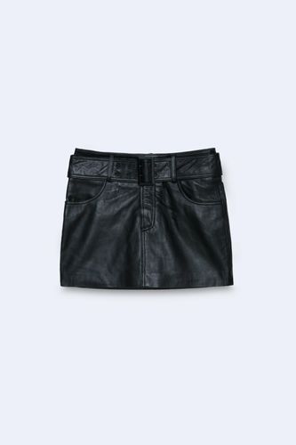 Womens Real Leather Belted Mini Skirt - - 10 - Nasty Gal - Modalova