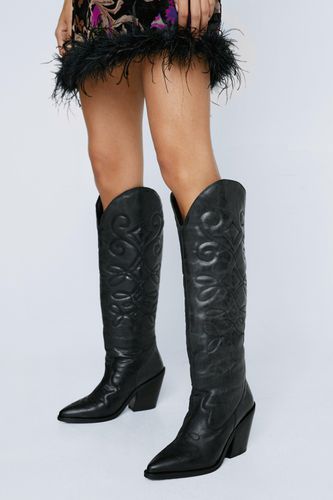 Womens Premium Leather Knee High Cow Boy Boot - - 3 - Nasty Gal - Modalova