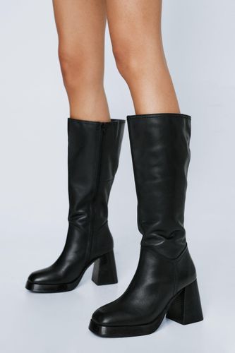 Womens Premium Leather Knee High Platform Boots - - 4 - Nasty Gal - Modalova