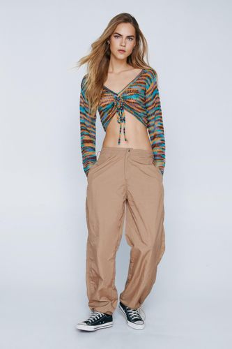 Womens Parachute Nylon Pocket Cuffed Cargo trousers - - 6 - Nasty Gal - Modalova