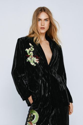 Womens Premium Embroidered Velvet Blazer - - 8 - Nasty Gal - Modalova