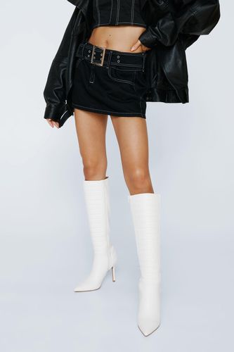 Womens Faux Leather Padded Knee High Boots - - 3 - Nasty Gal - Modalova