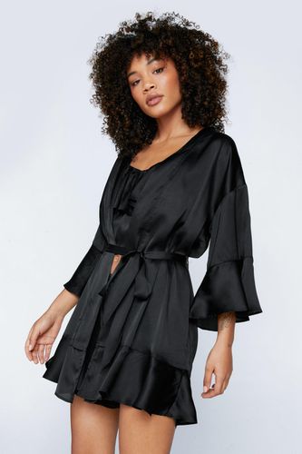 Satin Long Pajama Set and Dressing Gown