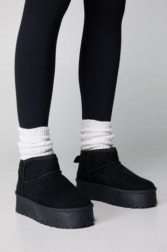 Womens Faux Suede Platform Ankle Boots - - 3 - Nasty Gal - Modalova