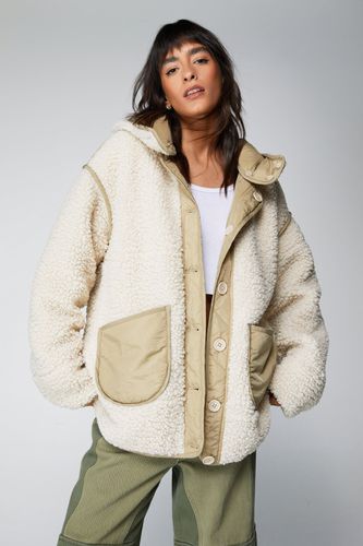 Womens Oversized Sherpa Lined Reversible Jacket - - 4 - Nasty Gal - Modalova