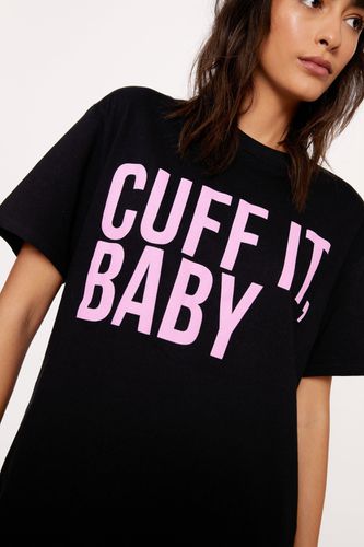 Womens Cuff It Oversized Slogan Graphic T-shirt - - XS - Nasty Gal - Modalova