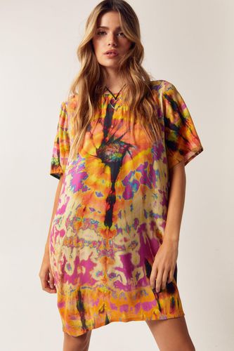 Womens Rainbow Tie Dye T-shirt Dress - - 4 - Nasty Gal - Modalova