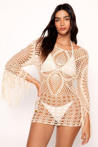 Womens Crochet Tassel Beach Dress - - M/L - Nasty Gal - Modalova