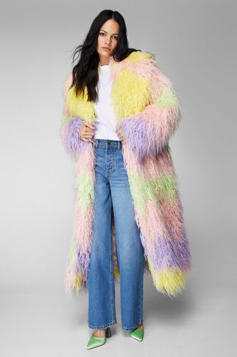 Womens Premium Ombre Longline Faux Fur Coat - - 8 - Nasty Gal - Modalova