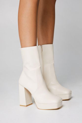 Womens Faux Leather Platform Ankle Sock Boots - - 3 - Nasty Gal - Modalova