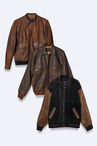 Womens Vintage Real Leather Bomber Jacket - - M/L - Nasty Gal - Modalova