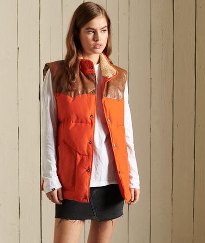 Damen Weste aus Ledergemisch in Übergröße - Größe: M - Superdry - Modalova
