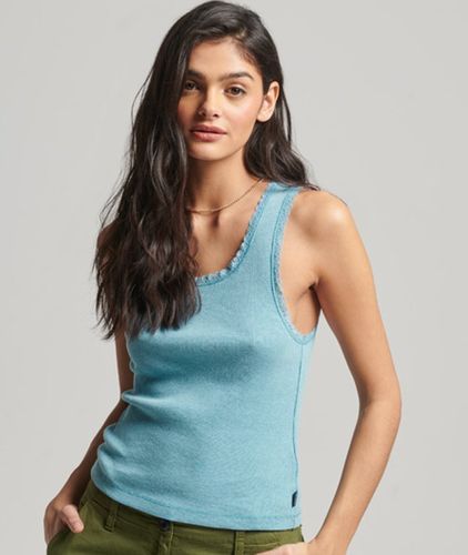 Damen Athletic Essentials Tanktop mit Spitzenbesatz - Größe: S/M - Superdry - Modalova