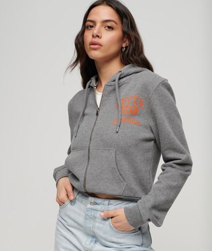 Damen Athletic Essentials Crop Zip Hoodie - Größe: 44 - Superdry - Modalova