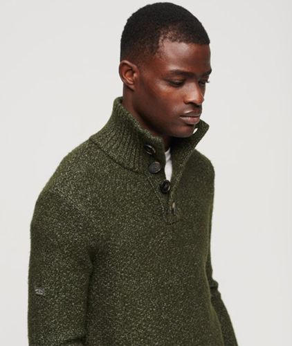 Herren Grob Gestrickter Pullover mit Knopfleiste - Größe: M - Superdry - Modalova