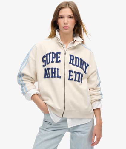 Damen Athletic Essentials Applique Zip-trainingsjacke in OverGröße-passform - Größe: 42 - Superdry - Modalova