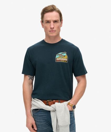 Men's Travel Postcard Chest Print T-shirt / Eclipse - Size: L - Superdry - Modalova