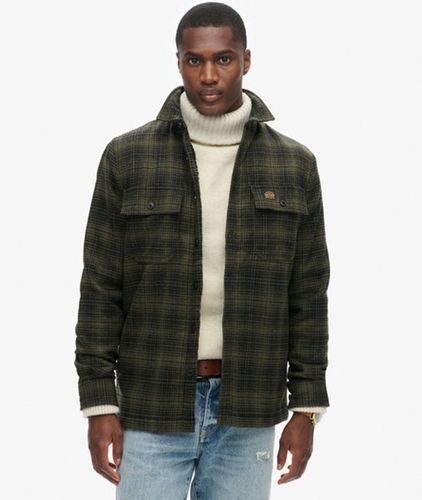Men's Karierte Hemdjacke aus Wolle mit Fleecefutter - Größe: L - Superdry - Modalova