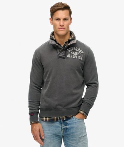 Herren Vintage Athletic Pullover mit Halber Knopfleiste - Größe: M - Superdry - Modalova