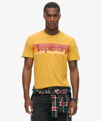 Men's Retro Stripe Logo T-shirt Yellow / Oil Yellow - Size: XL - Superdry - Modalova