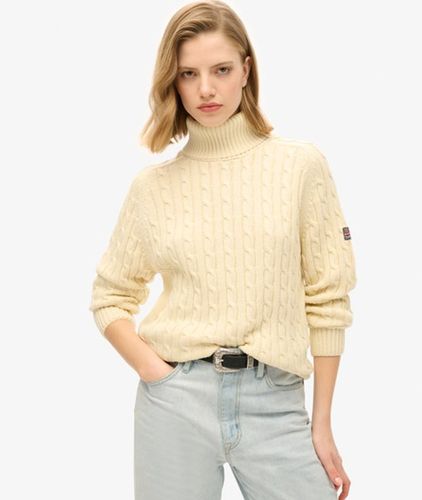 Damen Lockerer Zopfmuster-rollkragenpullover - Größe: 38 - Superdry - Modalova