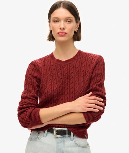Damen Figurbetonter Rundhalspullover mit Zopfmuster - Größe: 34 - Superdry - Modalova