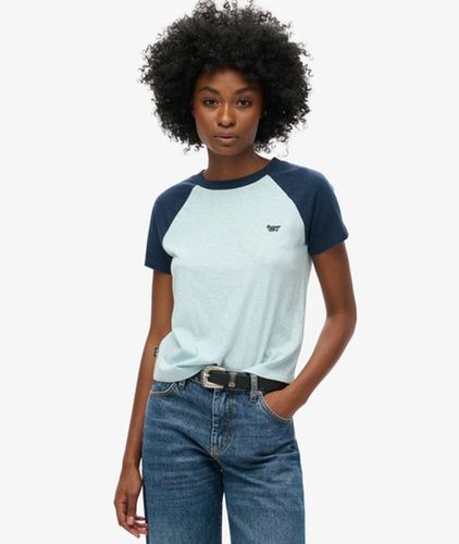 Women's Essential Logo Retro T-shirt Blue / Winter Sky Blue/richest Navy - Size: 14 - Superdry - Modalova