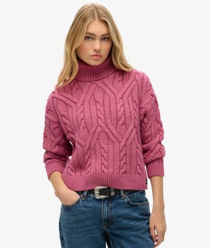Damen Polo-strickpullover mit Zopfmuster - Größe: 36 - Superdry - Modalova