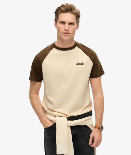 Men's Essential Logo Baseball T-shirt Cream / Oatmeal/braken Brown - Size: S - Superdry - Modalova