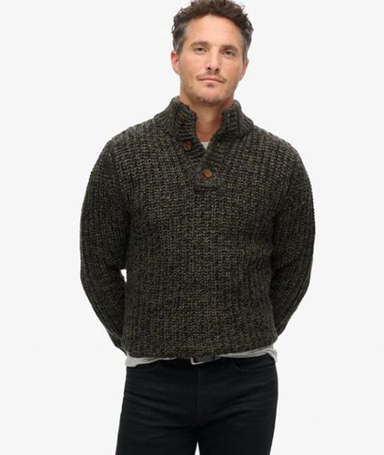 Herren Grob Gestrickter Pullover mit Halblangem Reißverschluss - Größe: L - Superdry - Modalova
