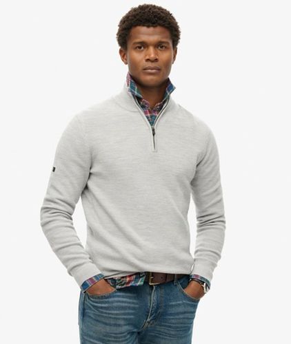 Herren Merino-pullover mit Halblangem Reißverschluss - Größe: S - Superdry - Modalova