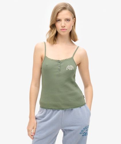 Damen Athletic Essentials Button Down Cami Top - Größe: 10-12 - Superdry - Modalova