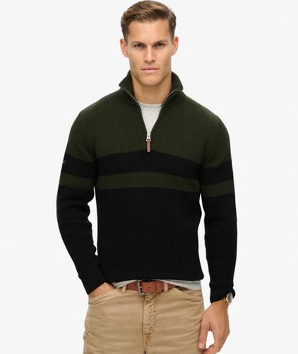 Herren Klassischer Gestreifter Henley-Pullover aus Baumwolle, Größe: S - Superdry - Modalova