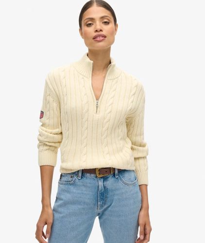 Damen Rugby-strickpullover mit Halblangem Reißverschluss - Größe: 42 - Superdry - Modalova