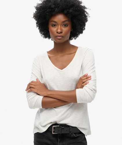 Damen Langärmeliges Jersey-oberteil mit V-ausschnitt - Größe: 38 - Superdry - Modalova