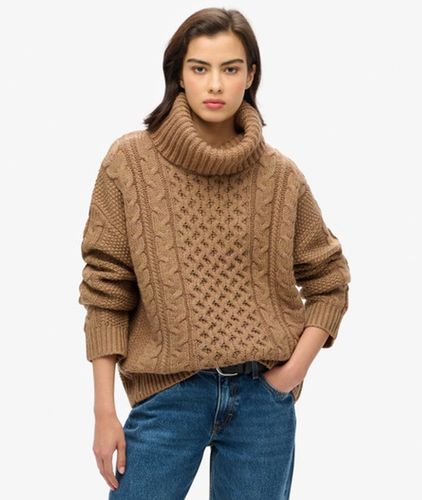 Damen Strickpullover mit Rollkragen und Zopfmuster - Größe: 44 - Superdry - Modalova