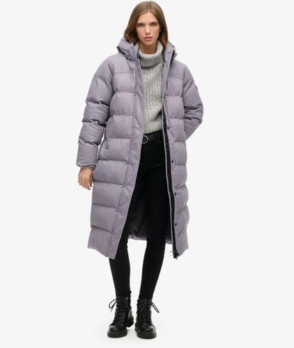 Damen Langer Steppmantel aus Tweed - Größe: 40 - Superdry - Modalova